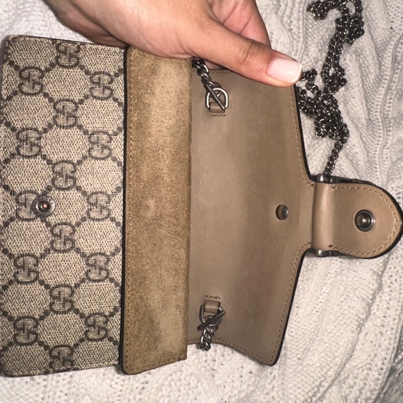 GG Supreme Monogram Super Mini Dionysus Shoulder Bag Taupe - Picture 4 of 7